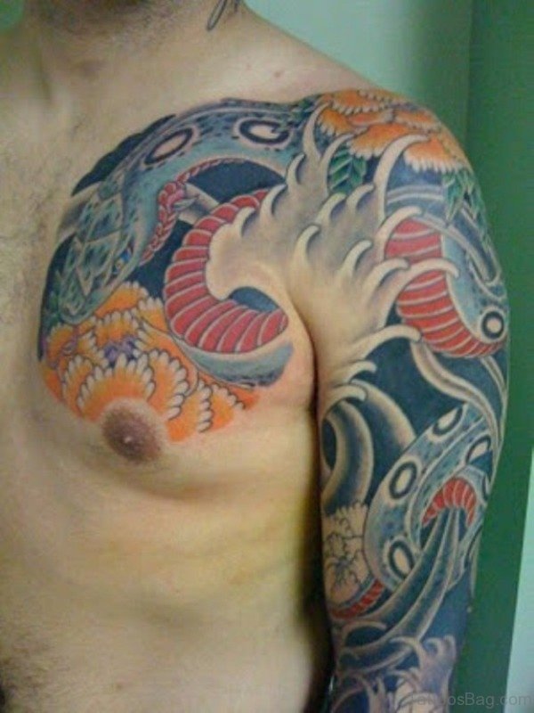 Amazing Japanese Shoulder Tattoo
