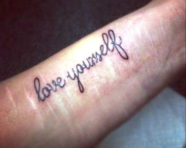 Amazing Love Yourself Wrist Tattoo