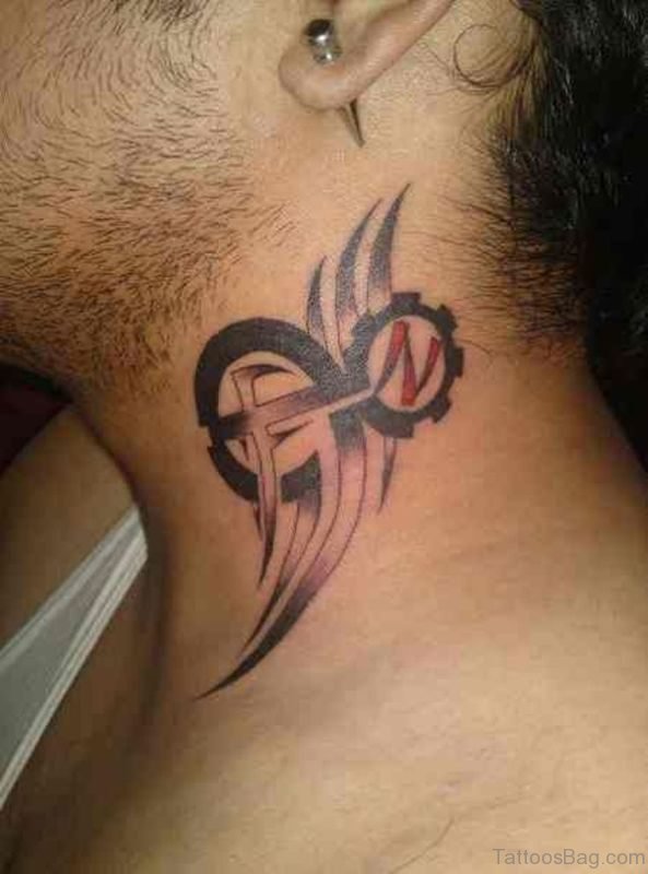 Amazing Tribal Neck Tattoo
