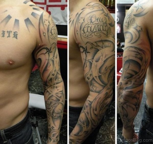 Amazing Tribal Shoulder Tattoo Design