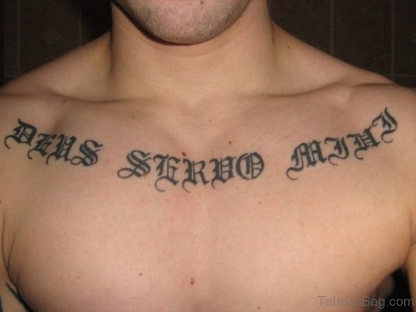 Ambigram Lettering Chest Tattoo