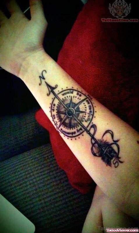 Ancient Arrow Tattoo On Arm