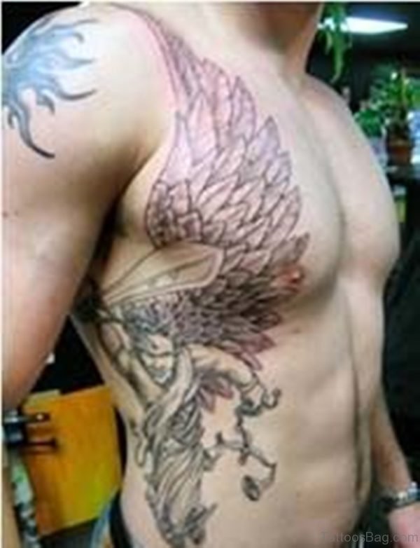 Angel Tattoo On Rib Side