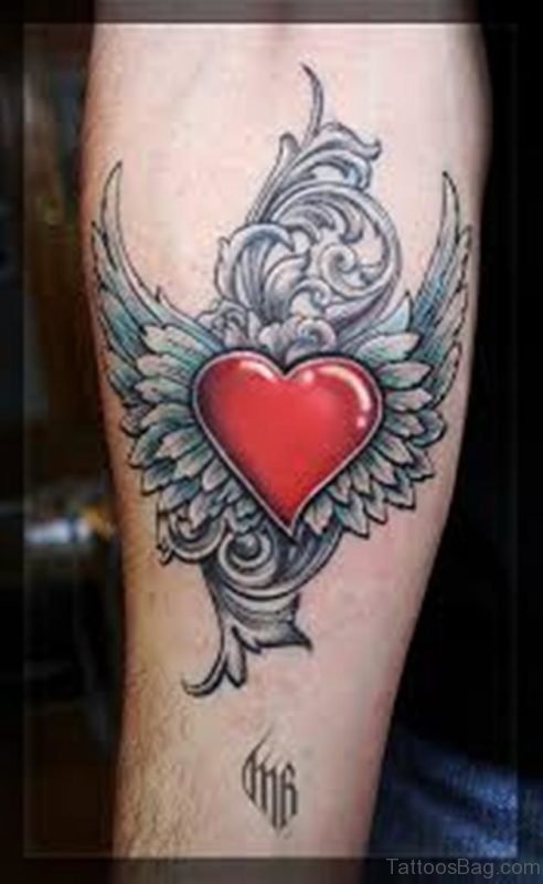 Angel Wings Heart Tattoo 
