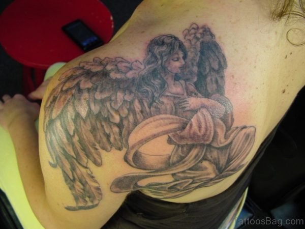 Angel With Wings Tattoo Design 