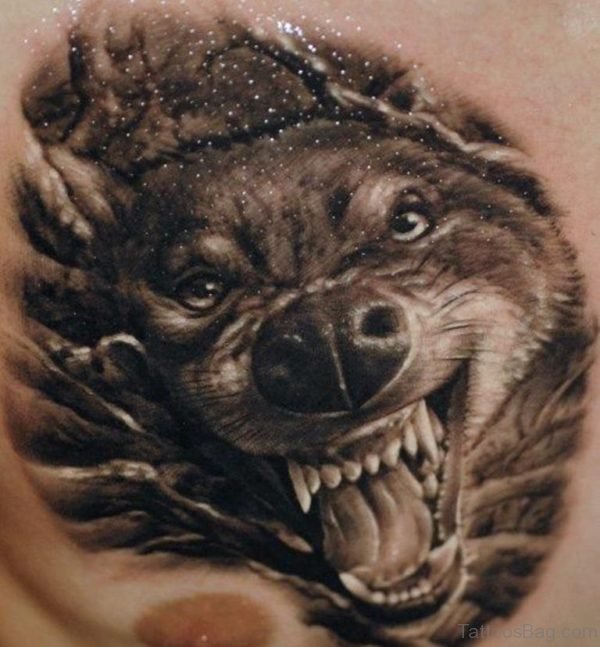 Angry Wolf Tattoo 