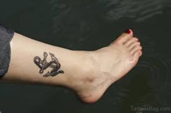Anhor And Cross Tattoo