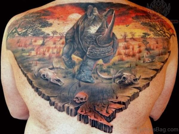 Animal Tattoo On Back 