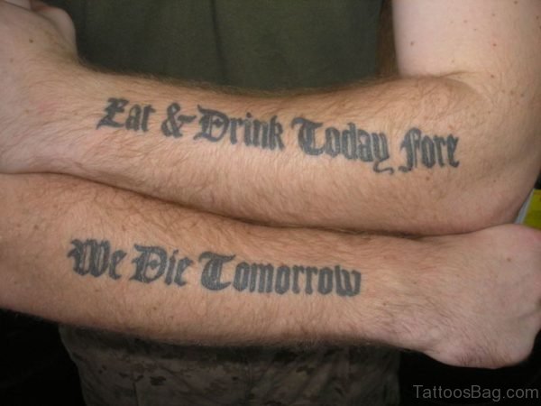 Army Wording Tattoo On Arm
