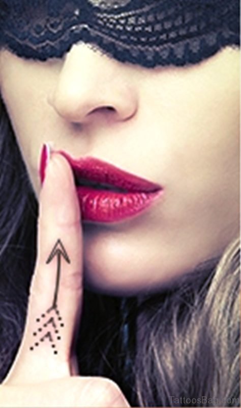 Arrow Tattoo On Finger Image