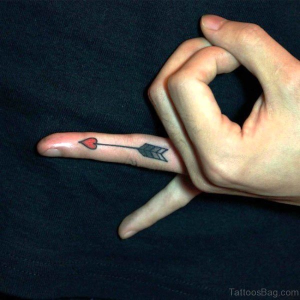 Arrow With Heart On Finger