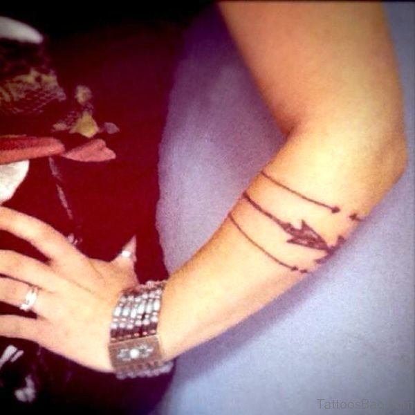 Arrows Tattoo On Girl Arm 