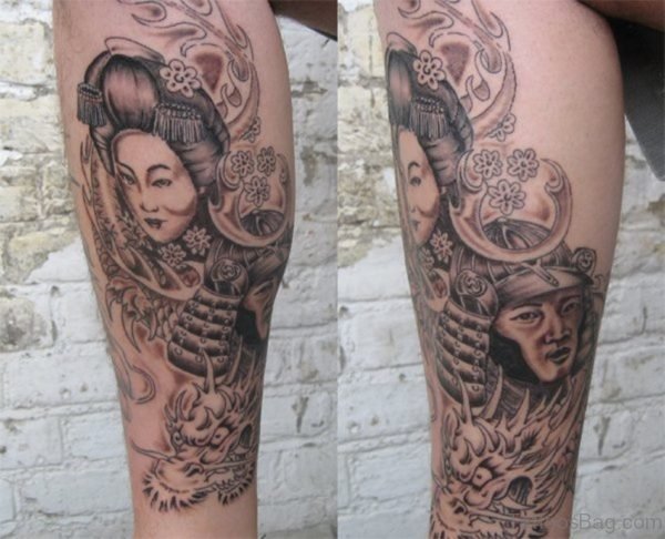 Attractive Geisha Tattoo 