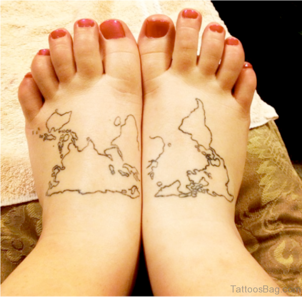 Attarctive Map Tattoo