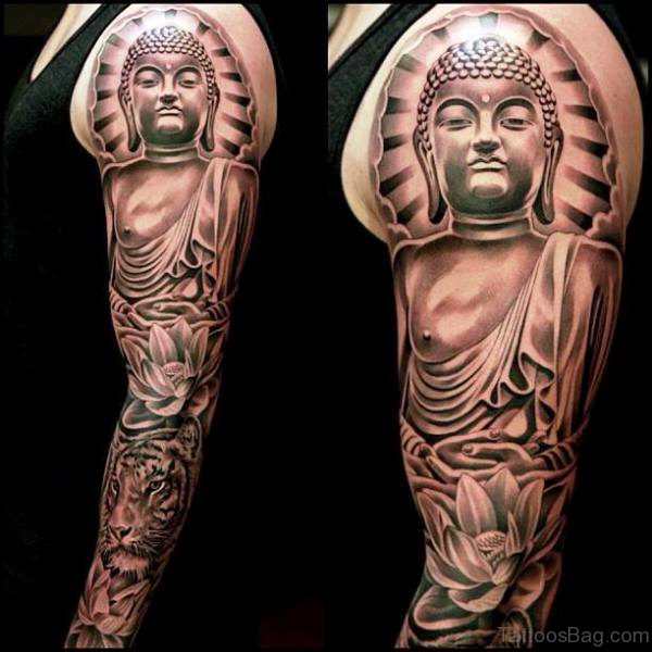 Attractive Buddha Tattoo Full Sleeve