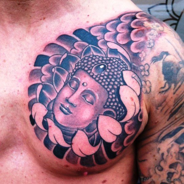 Attractive Buddha Tattoo On Chest