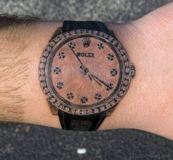 Attractive Clock Tattoo On Wrist