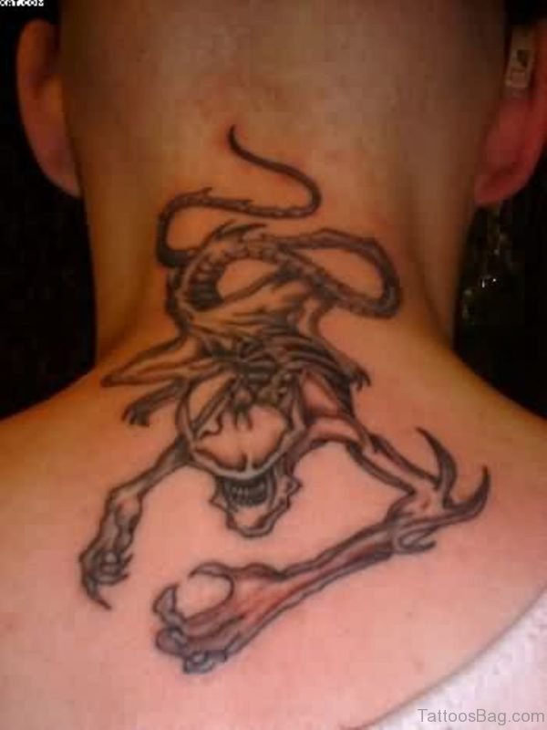 Attractive Frog Tattoo On Neck