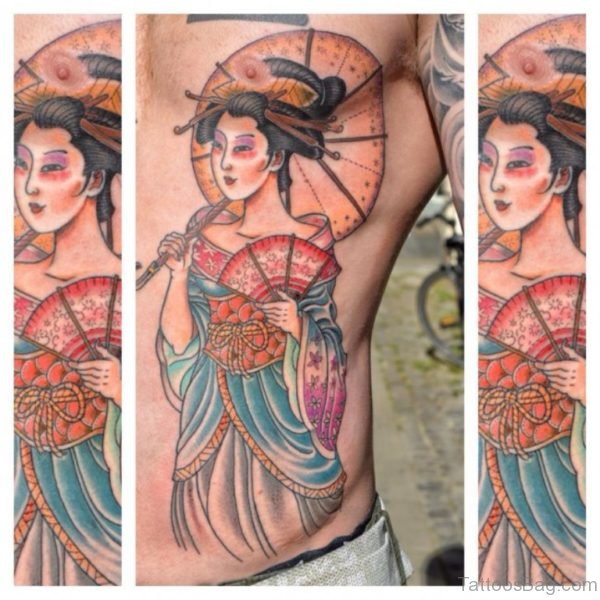 Attractive Geisha Tattoo 