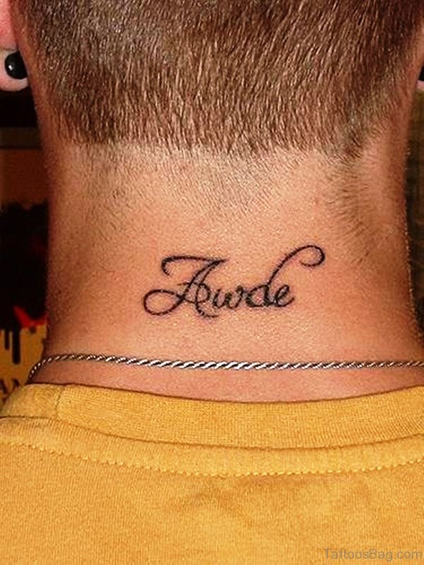 Awde Letter Neck Tattoo