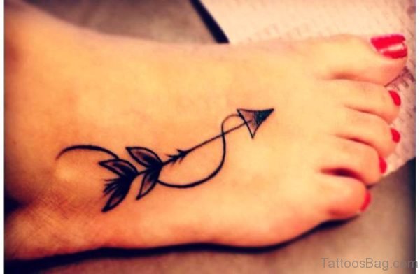 Awesome Arrow Tattoo On Foot