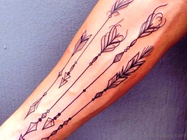 Awesome Arrows Tattoo On Arm 