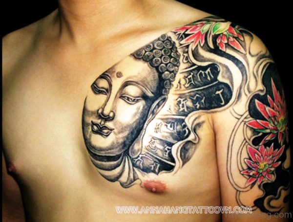 Awesome Buddha Tattoo On Chest