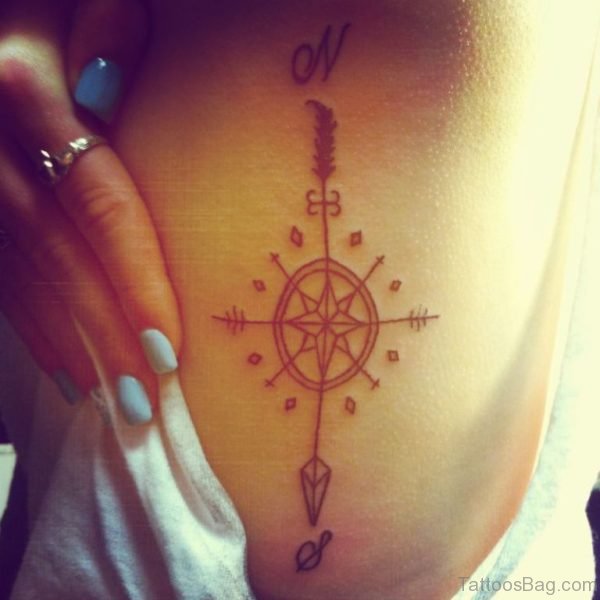 Awesome Compass Tattoo Design 