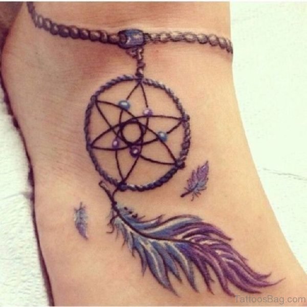 Awesome Dreamcatcher Tattoo On Ankle