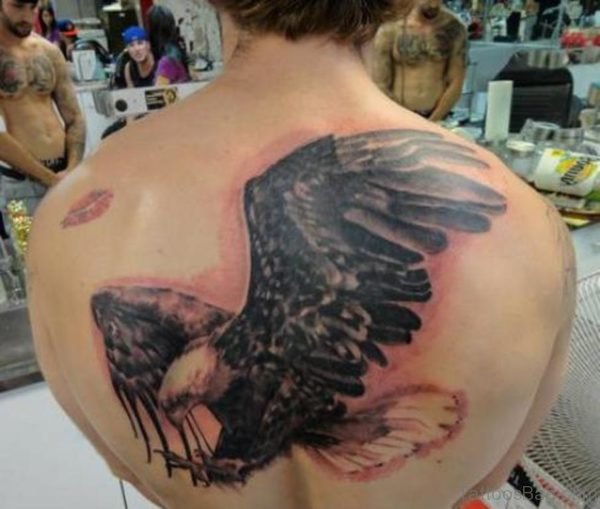 Awesome Eagle Tattoo On Back oo On Back SW104