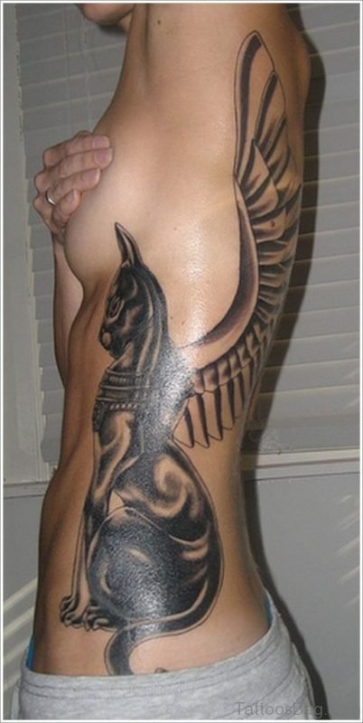 Awesome Egyptian Tattoo On Rib