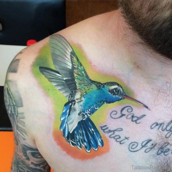 Awesome Hummingbird Tattoo On Chest
