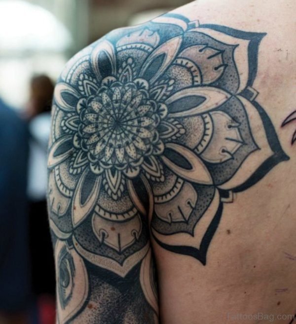Awesome Mandala Tattoo On Shoulder