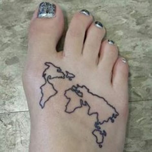 Awesome World Map Tattoo 