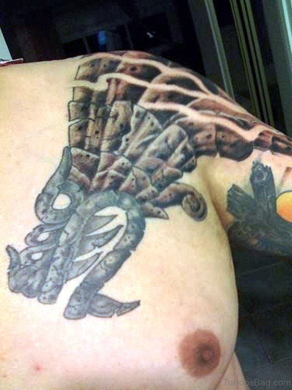 Aztec Dragon Shoulder Tattoo