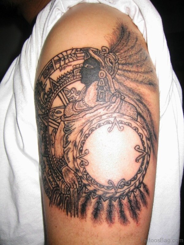 Aztec Shoulder Tattoo Design 