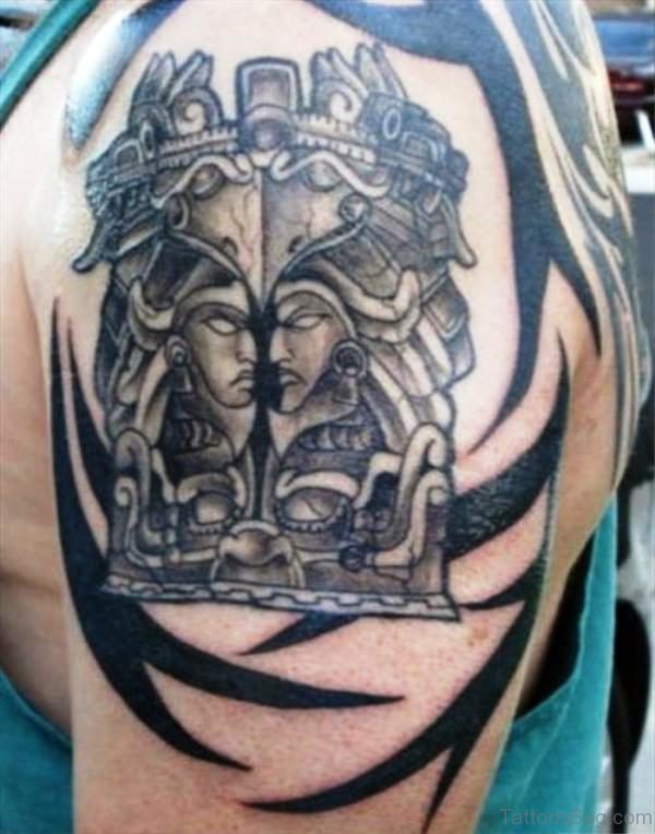 Aztec Shoulder Tattoo 