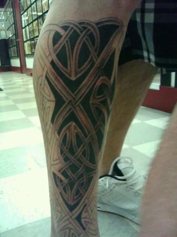 Back Leg Celtic Tattoo Design