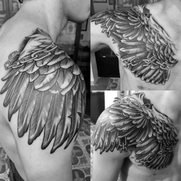 Black And White Wings Tattoo