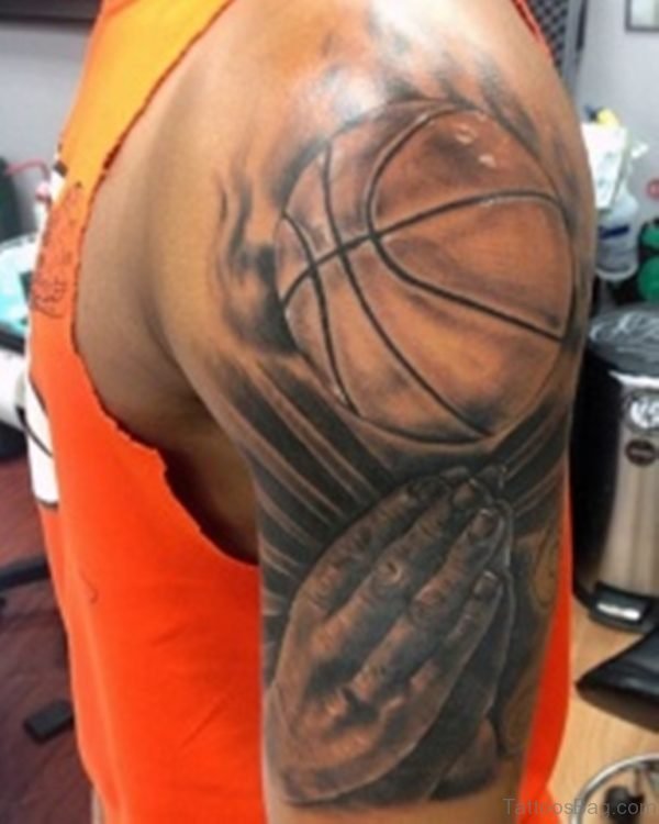 Basketball And Praying Hands Tattoo