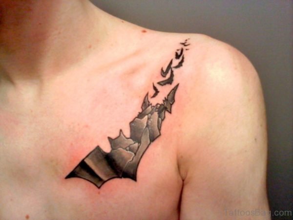 Bat Tattoo Design On Chest