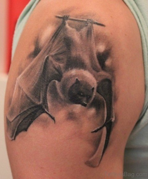 Bat Tattoo Design On Shoulder