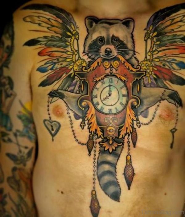 Bear And Clock Tattoo