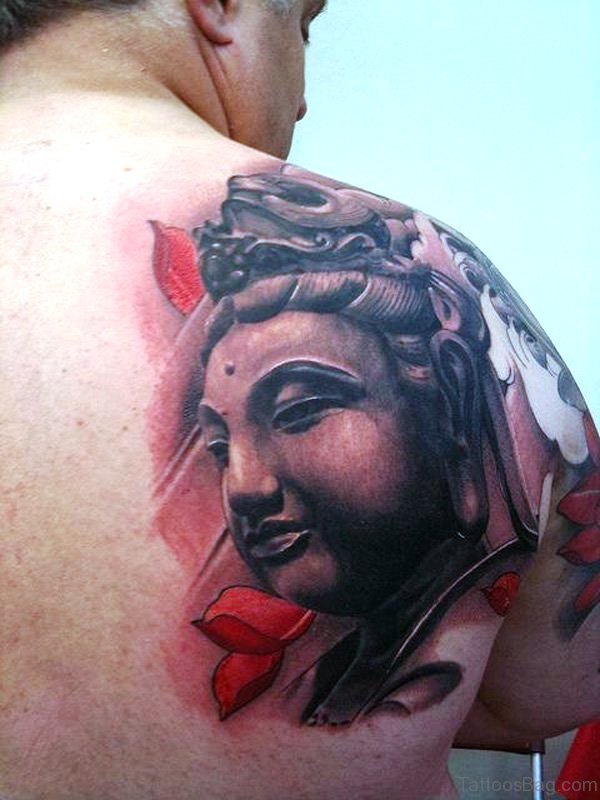 Beautiful Buddha Tattoo On Back
