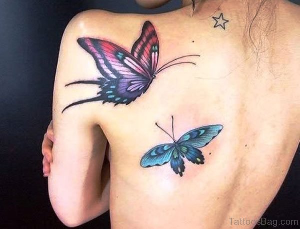 Beautiful Butterflies Shoulder Blade Tattoo