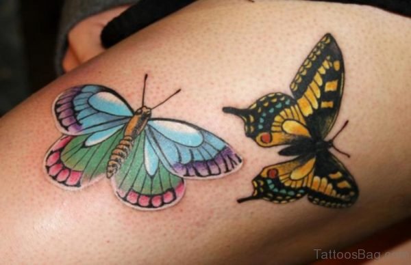 Beautiful Butterfly Tattoo On Thigh