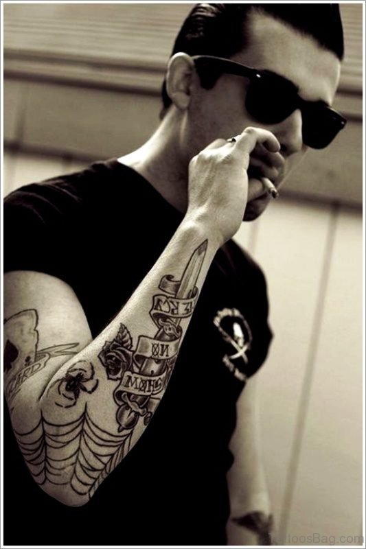 Beautiful Dagger Tattoo On Arm