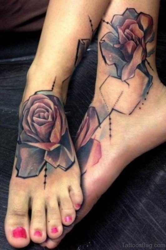 Beautiful Graphic Roses Tattoo