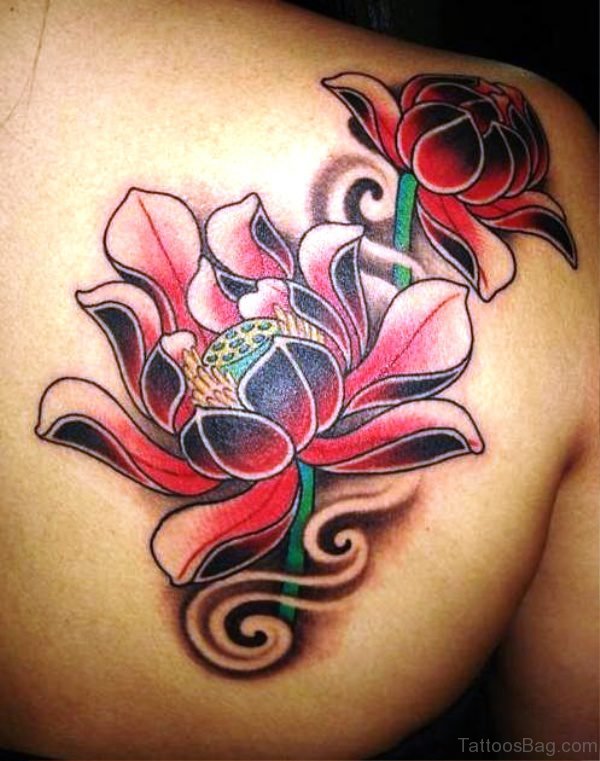 Beautiful Red Flower Tattoo