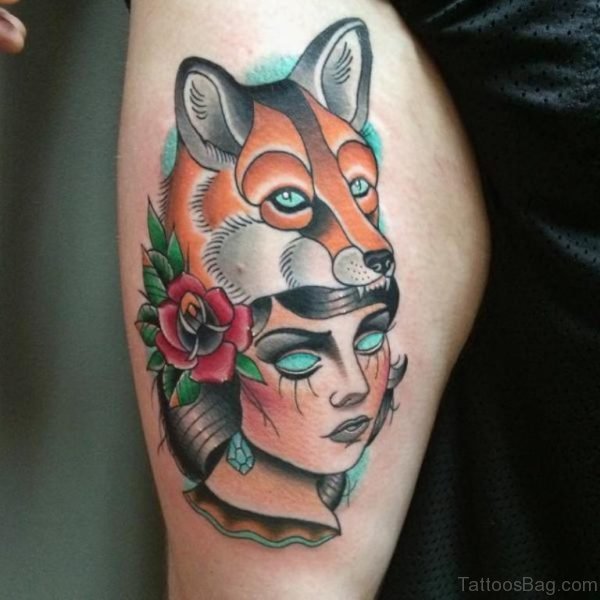 Beautiful Wolf Tattoo